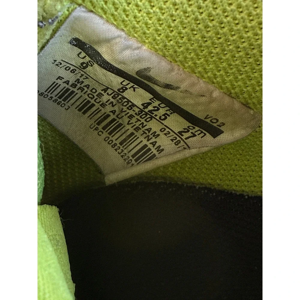 Nike Air Force‎ 1 07 Neon Lime Green Patent Leather Sneakers Mens 9 AJ9505-300